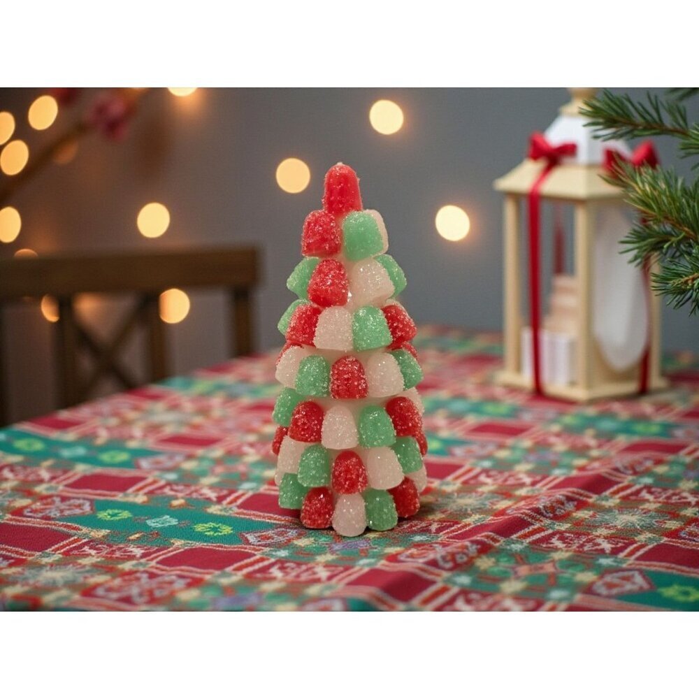 New Red / Green Gum Drops Candy Christmas Tree Holiday Candle Room Decor